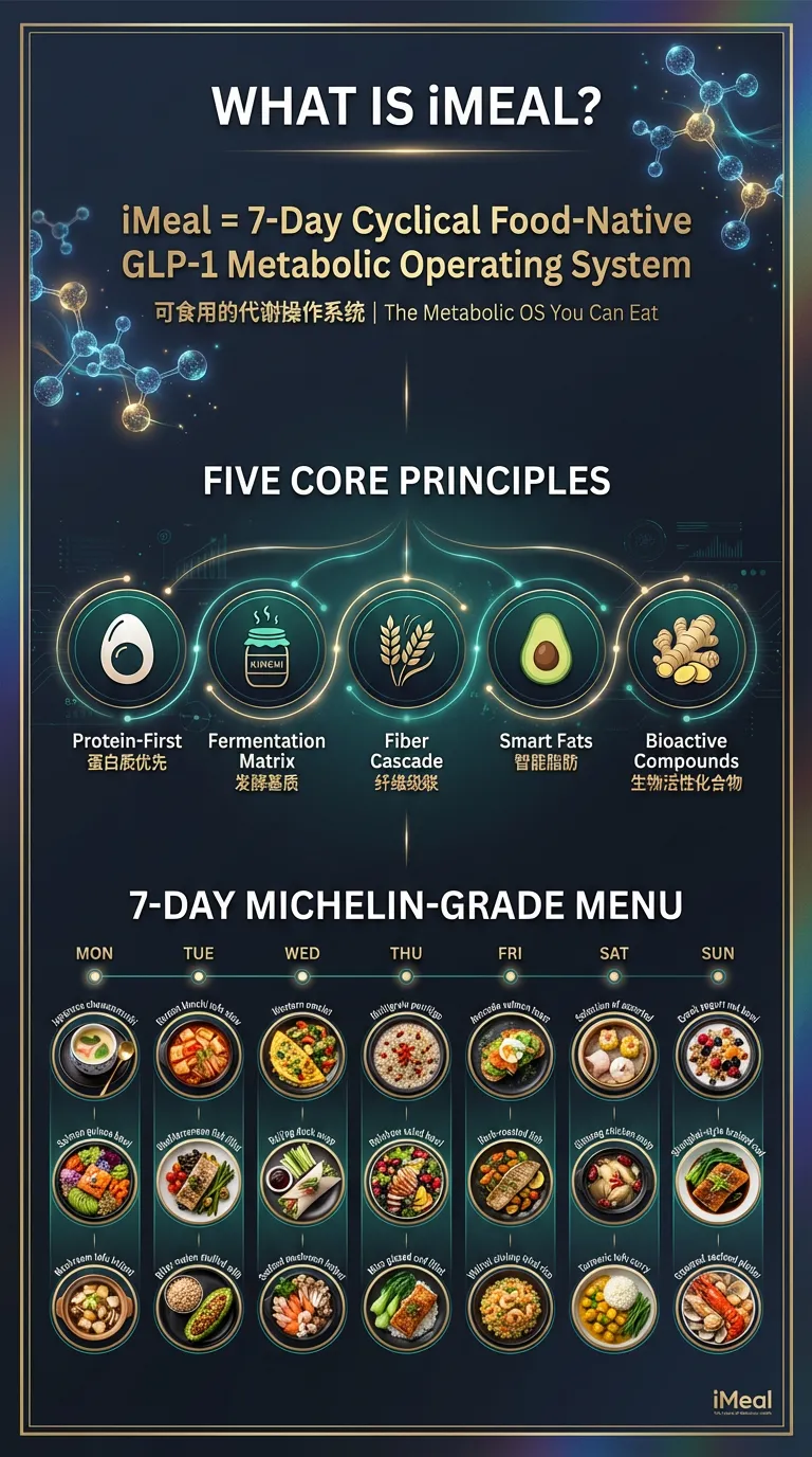 iMeal综合信息图:7天循环的食源性GLP-1代谢操作系统